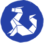 A blue dragon symbol