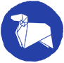 A blue goat symbol