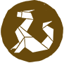 A brown dragon symbol
