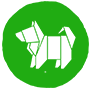 A green dog symbol