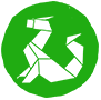 A green dragon symbol