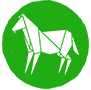 A green horse symbol
