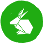 A green rabbit symbol