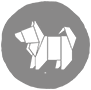 A grey dog symbol