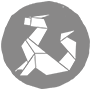 A grey dragon symbol