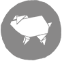 A grey pig symbol