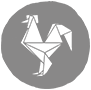 A grey rooster symbol
