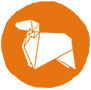 A orange goat symbol