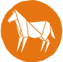 A orange horse symbol