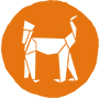 A orange monkey symbol