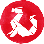 A red dragon symbol A red dragon symbol