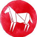 A red horse symbol A red horse symbol