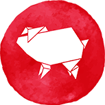 A red pig symbol A red pig symbol